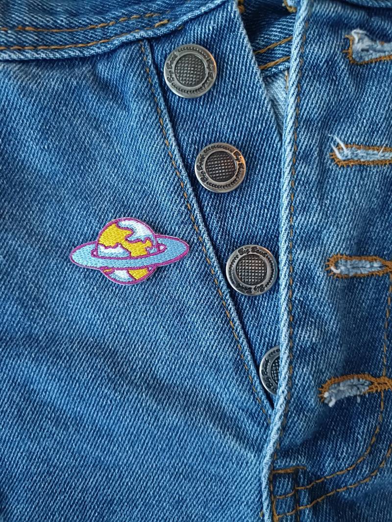 Kleiner Saturn Stern Patch - Aufnäher Für Jacken, Jeans, Mütze Größe 4, 1 cm | B X 2, 2 | H von SoCutePatches