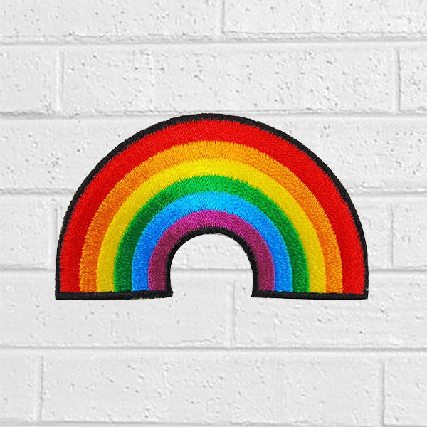 Regenbogen Aufnäher - Mit Symbol Für Jacken, Jeans, Mützen Patches Größe 7 cm | B X 4, 2 | H von SoCutePatches