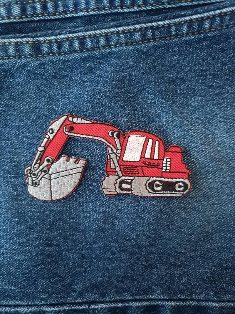 Rot Bagger Lader Traktor Patchcar Fahrzeug Cartoon Cool Badge Patch Aufnäher Für Jacken Jeans Mützen T-Shirt Diy Einzigartiges Geschenk von SoCutePatches