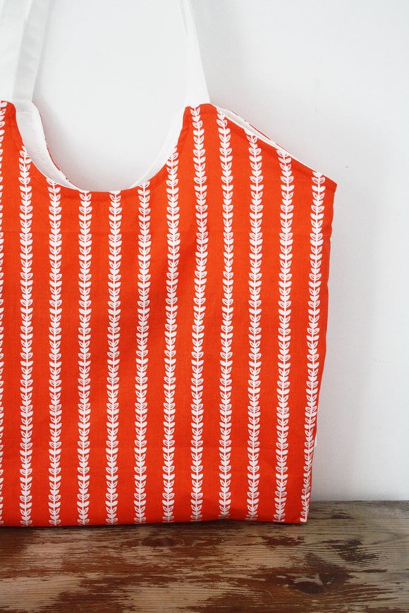 Tangerine Cotton Markttasche Retro Floral Strandtasche Tangerine Cotton Markttasche Retro Floral Strandtasche von SoHappyInRed