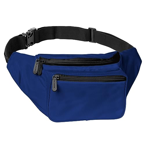 Bauchtasche für Damen & Herren - Hüfttasche Pack - Leichte Gürteltasche für Reisen Sport Wandern, Marineblau, One-Size, Bauchtasche von SoJourner Bags