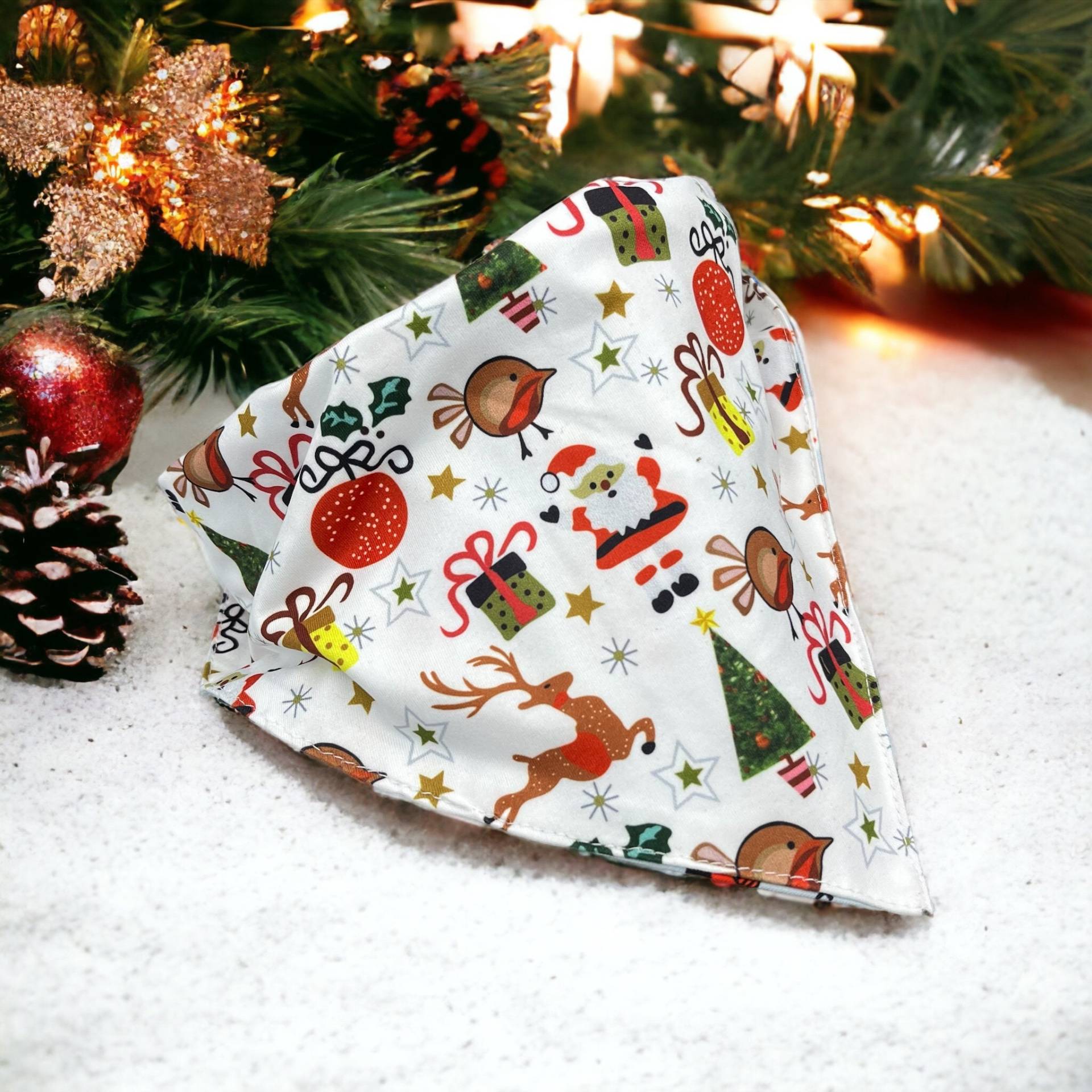 Halstuch Weihnachten Wendbar Dreieckstuch Für Hund Und Katze Weihnachtsmotive Schneemann, Geschenke Uvm von SoMayla