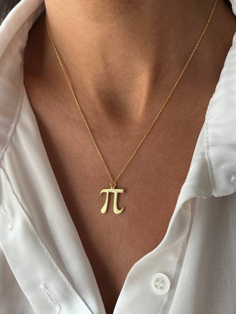 Pi Halskette 925Er Silber 14K Vergoldung Mathe Anhänger Genie Geek Schmuck Algebra Geschenk Für Schule von SoMiniJewelry