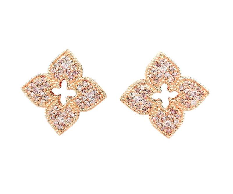 Pink Diamonds Ohrringe, 14Kt Roségold, 0, 45Ct Diamanten von SoNoArtGallery