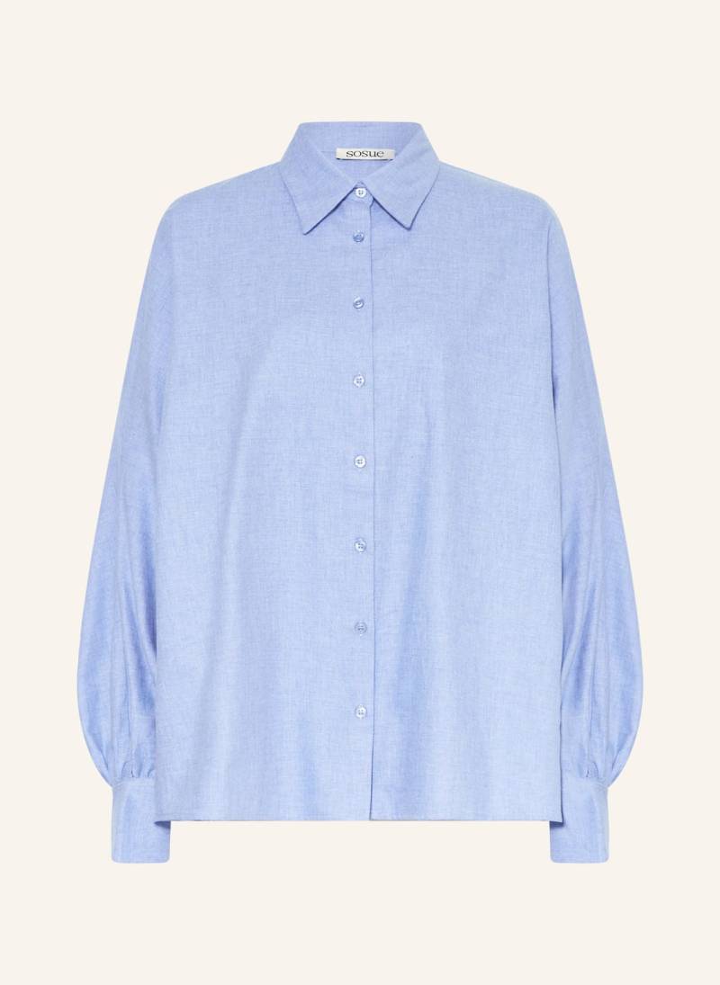 Sosue Hemdbluse Antonia Aus Flanell blau von SoSUE