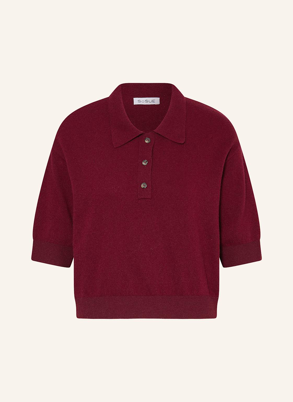 Sosue Strick-Poloshirt Aus Merinowolle rot von SoSUE