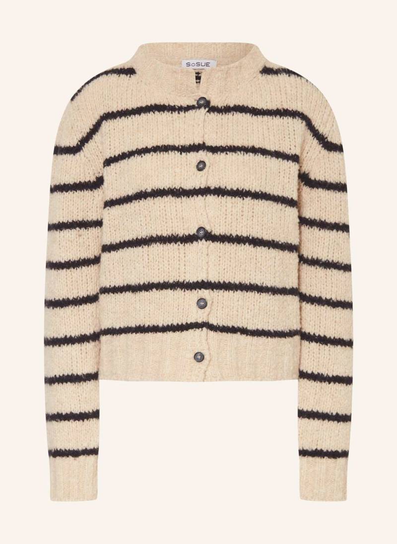 Sosue Strickjacke Aus Merinowolle beige von SoSUE