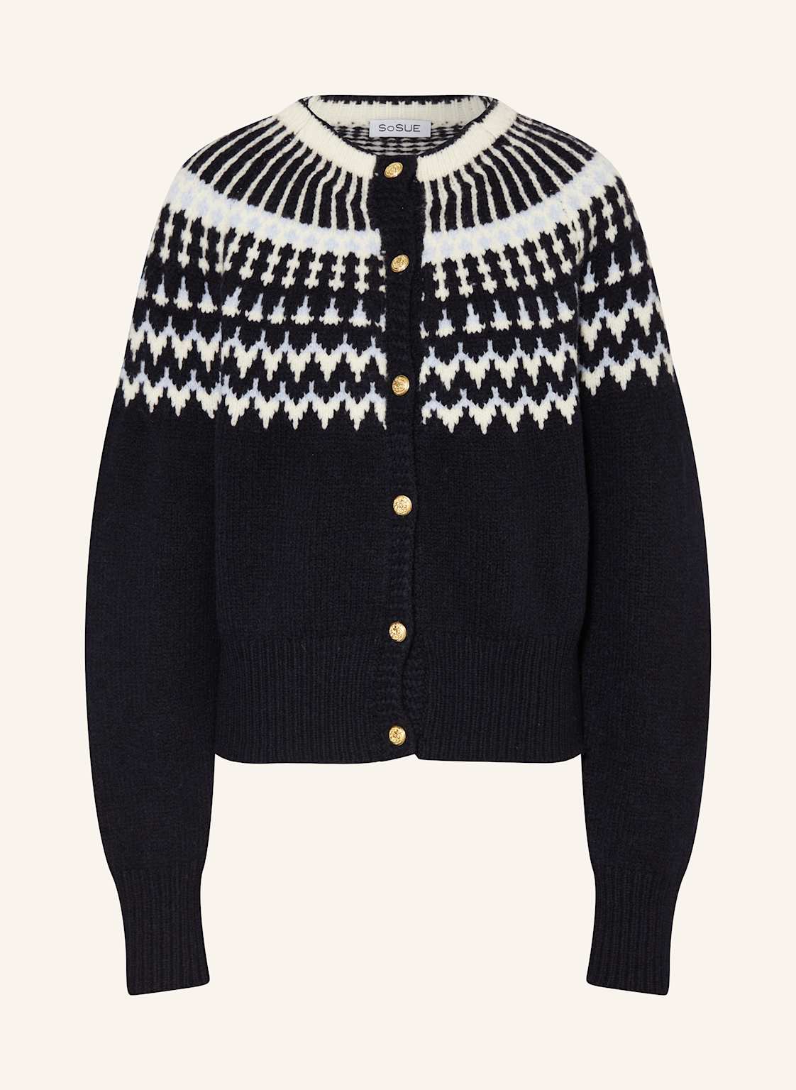 Sosue Strickjacke Aus Merinowolle schwarz von SoSUE