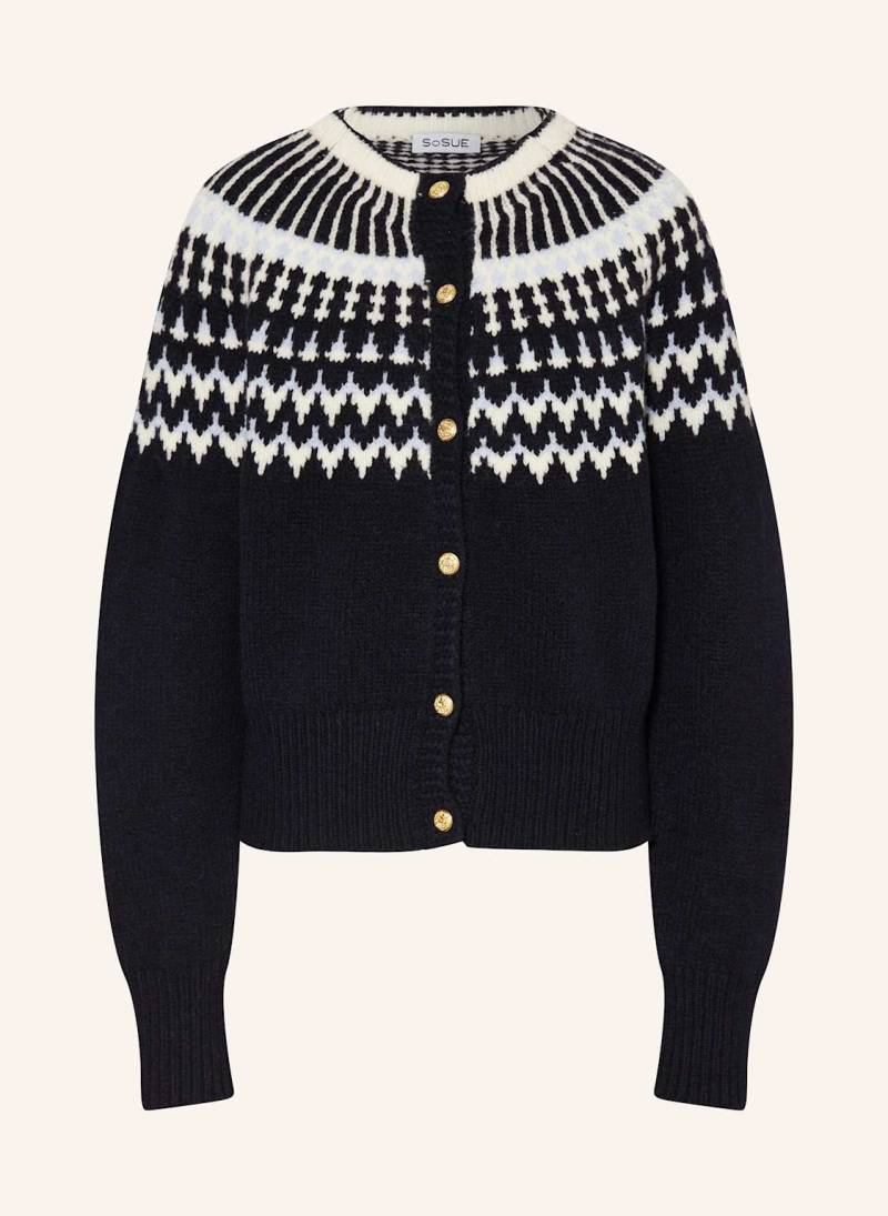 Sosue Strickjacke Aus Merinowolle schwarz von SoSUE