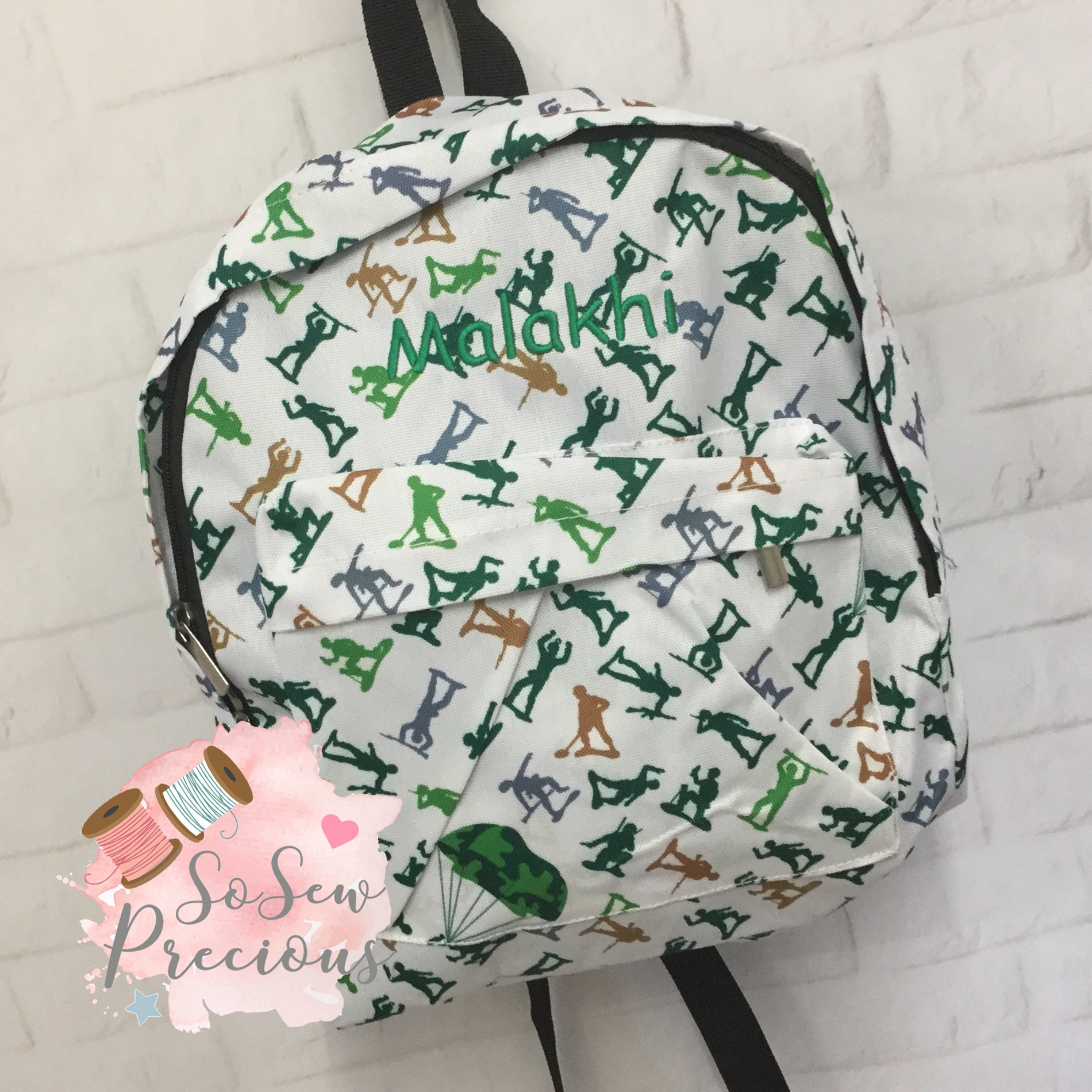 Personalisierte Rucksack Rucksack, Soldaten, Personalisierte Tasche, Kindergarten Turnhalle Personalisierte Rucksack Rucksack, Soldaten, Personalisierte Tasche, Kindergarten Turnhalle von SoSewPreciousGifts