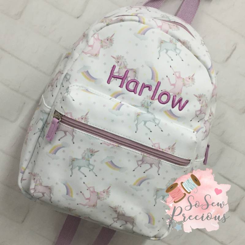 Personalisierter Einhorn-Rucksack Des Kindes Rucksack, Personalisierte Tasche, Kindergarten Personalisierter Einhorn-Rucksack Des Kindes Rucksack, Personalisierte Tasche, Kindergarten von SoSewPreciousGifts