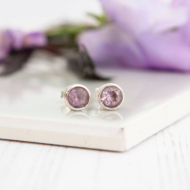 Amethyst Ohrstecker Sterling Silber Februar Geburtsstein von SoSilverUK