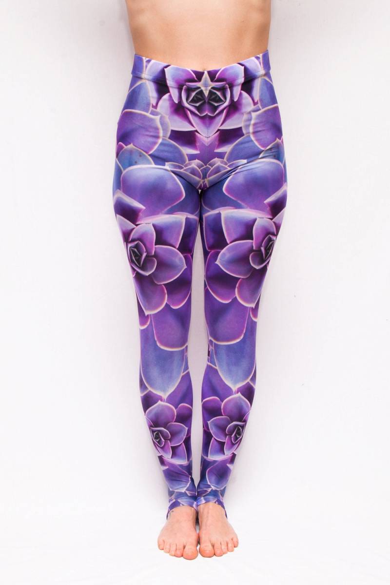 Echeveria Sukkulente Leggings | Schwarzlicht Reaktive von SoTightApparel