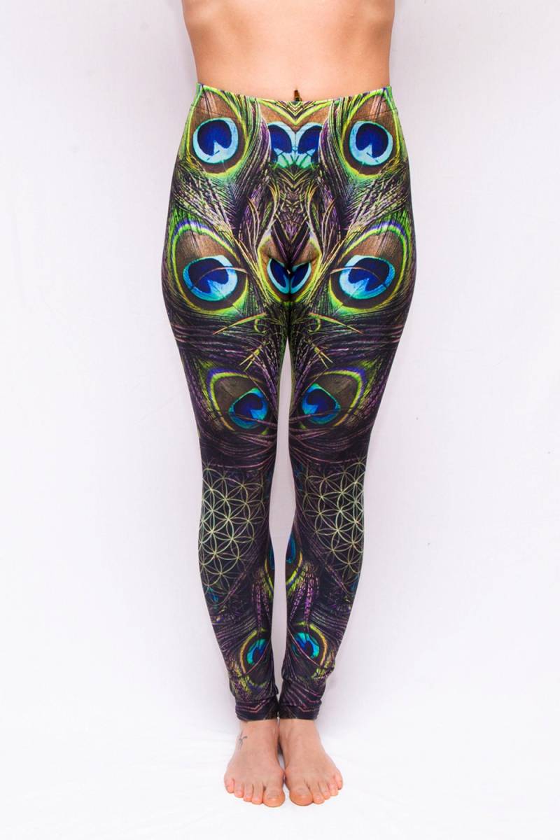 Pfau/Blume Des Lebens Leggings | Blacklight Reactive von SoTightApparel