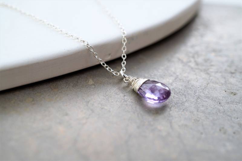 Draht Gewickelt Amethyst Halskette Sterling Silber, Februar Geburtsstein Draht Gewickelt Amethyst Halskette Sterling Silber, Februar Geburtsstein von SoYouJewellery