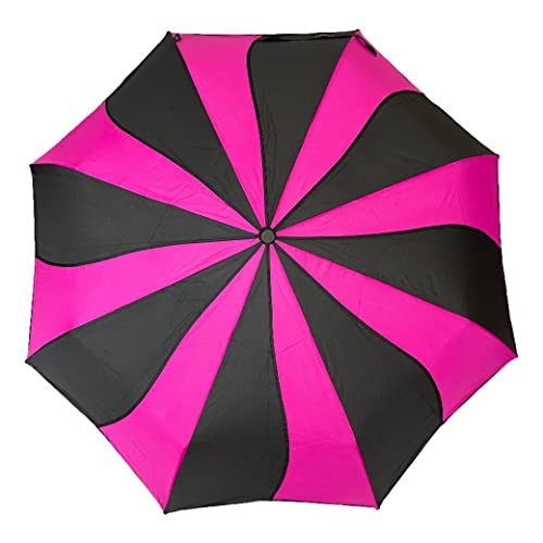 Soake Everyday Regenschirm, zusammenklappbar, Pink / Schwarz von Soake