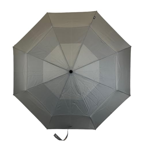 Soake Kompakter Herren-Regenschirm in Grau (Holzoptik/Griff aus mattem ABS-Material) von Soake