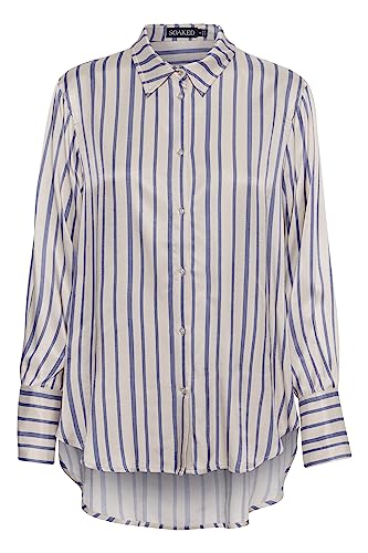 Soaked In Luxury Damen, lässig, Lange Ärmel, Button Up Printed Shirt, Coastal Fjord Stripe, Large von Soaked In Luxury