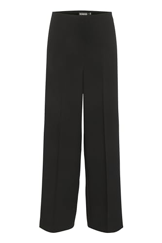 Soaked In Luxury Damen Women's Pants High-Waisted Wide Legs Zipper Fastening Hose, Black, von Soaked in Luxury