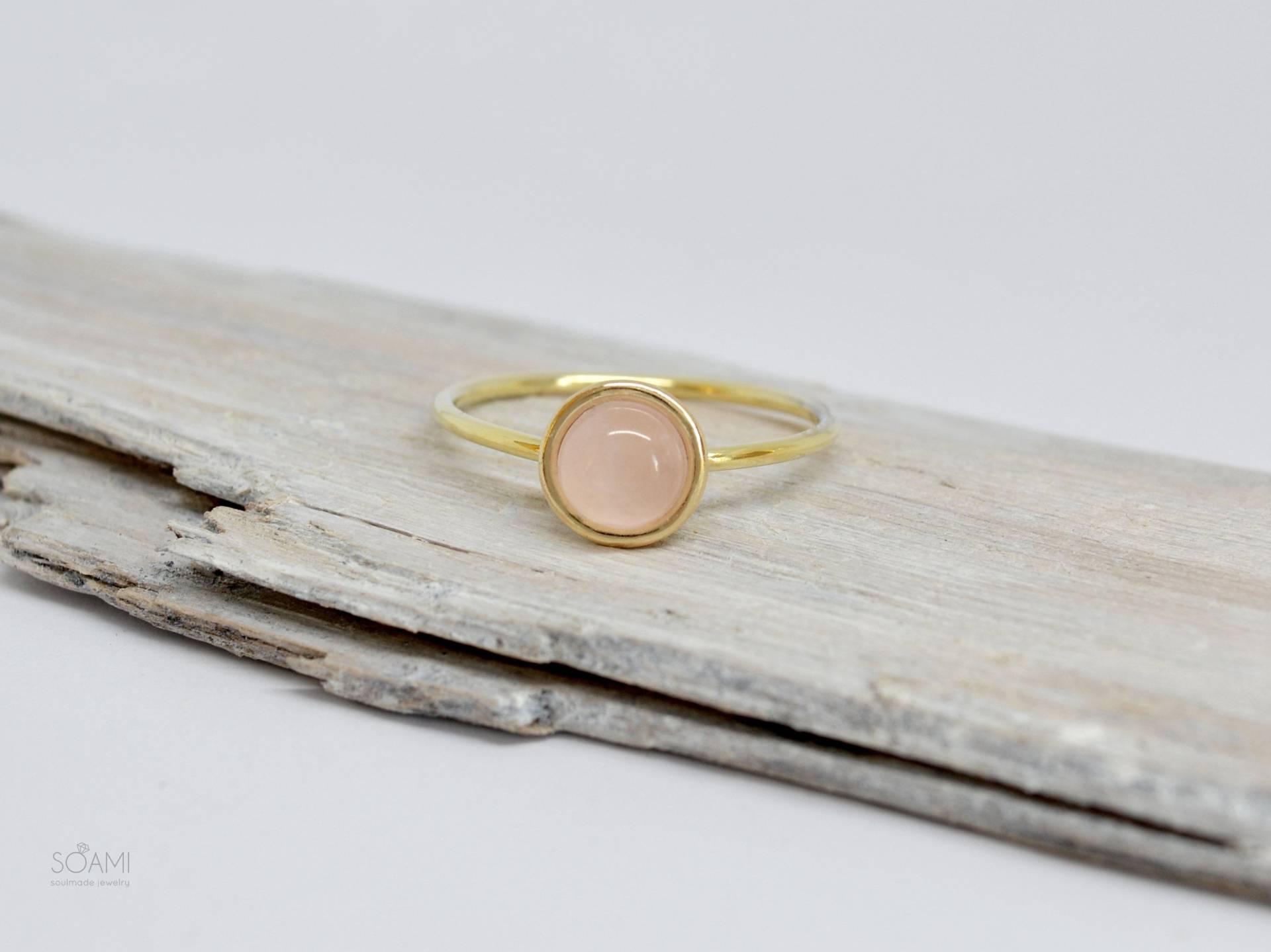14 Karat Massiver Gold-Rosenquarz-Ring, Statement-Gold-Rosenquarz-Ring, Rosenquarz-Roségold-Ring 14 Karat Massiver Gold-Rosenquarz-Ring, Statement-Gold-Rosenquarz-Ring, Rosenquarz-Roségold-Ring von SoamiJewelry