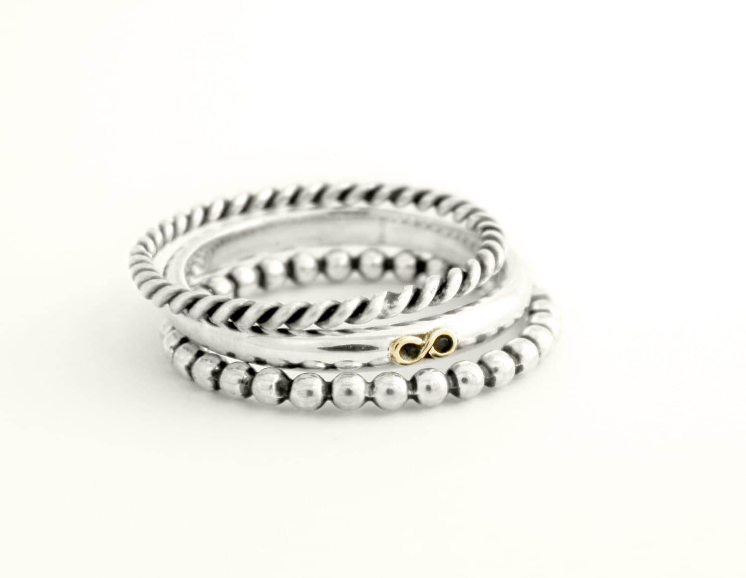 Drei-Ring-Infinity-Set, Sterlingsilber 925 Drei-Ring-Infinity-Set, Sterlingsilber 925 von SoamiJewelry
