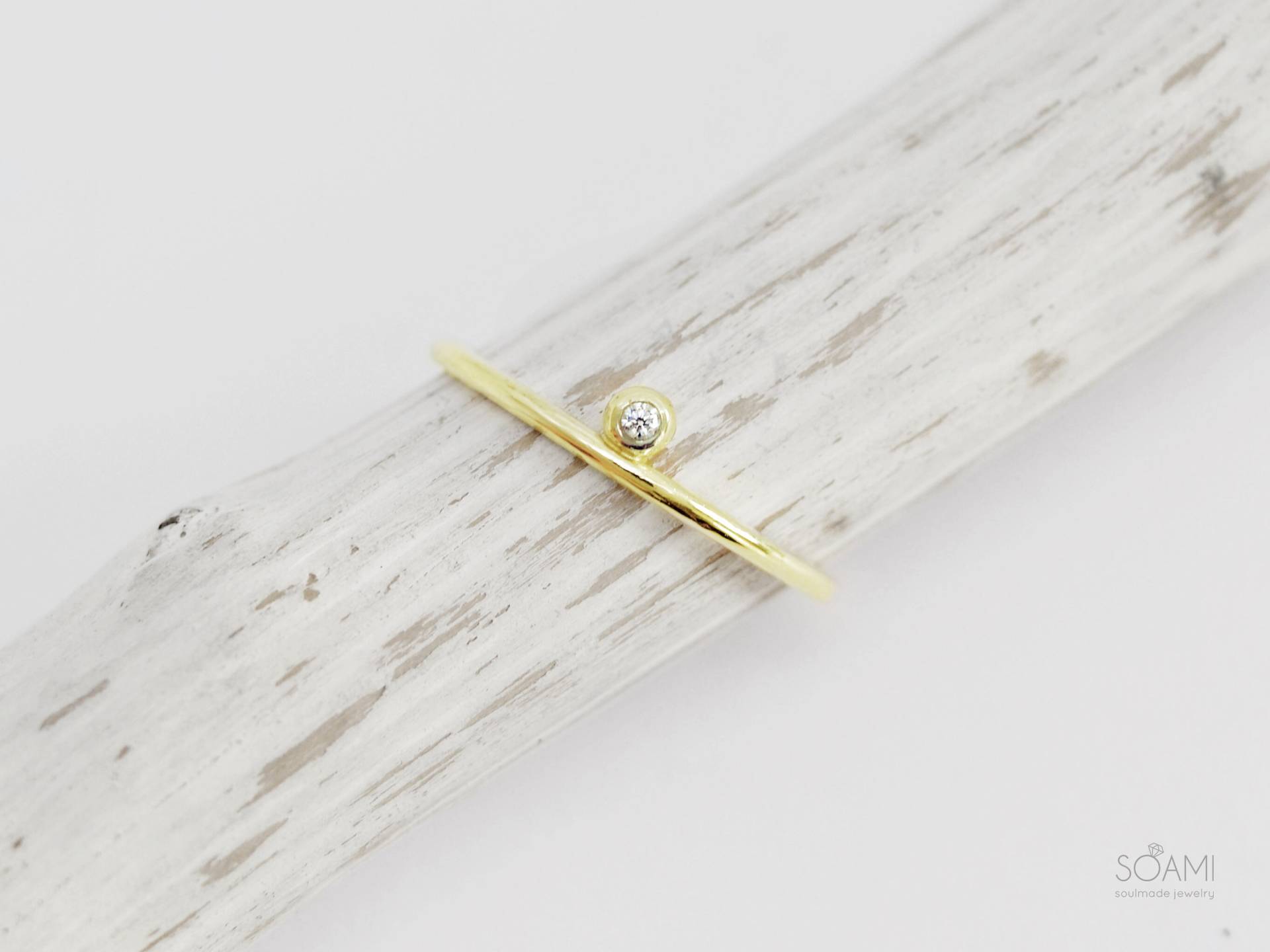 Zarter 14K Goldener Diamantring, Winziger Diamantgoldring, Diamant-Roségoldring, Diamantverlobungsring Weißgold Zarter 14K Goldener Diamantring, Winziger Diamantgoldring, Diamant-Roségoldring, Diamantverlobungsring Weißgold von SoamiJewelry