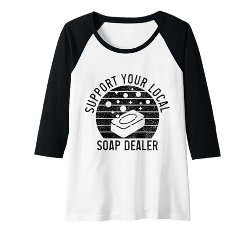 Damen Seifenhändler Lustige Unterstützung Ihres lokalen Seifenherstellers Raglan Damen Seifenhändler Lustige Unterstützung Ihres lokalen Seifenherstellers Raglan von Soap Making Apparel & Gifts