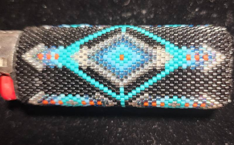 Desert Blues Feuerzeughülle Aus Glasperlen von SoaringHawkTraders