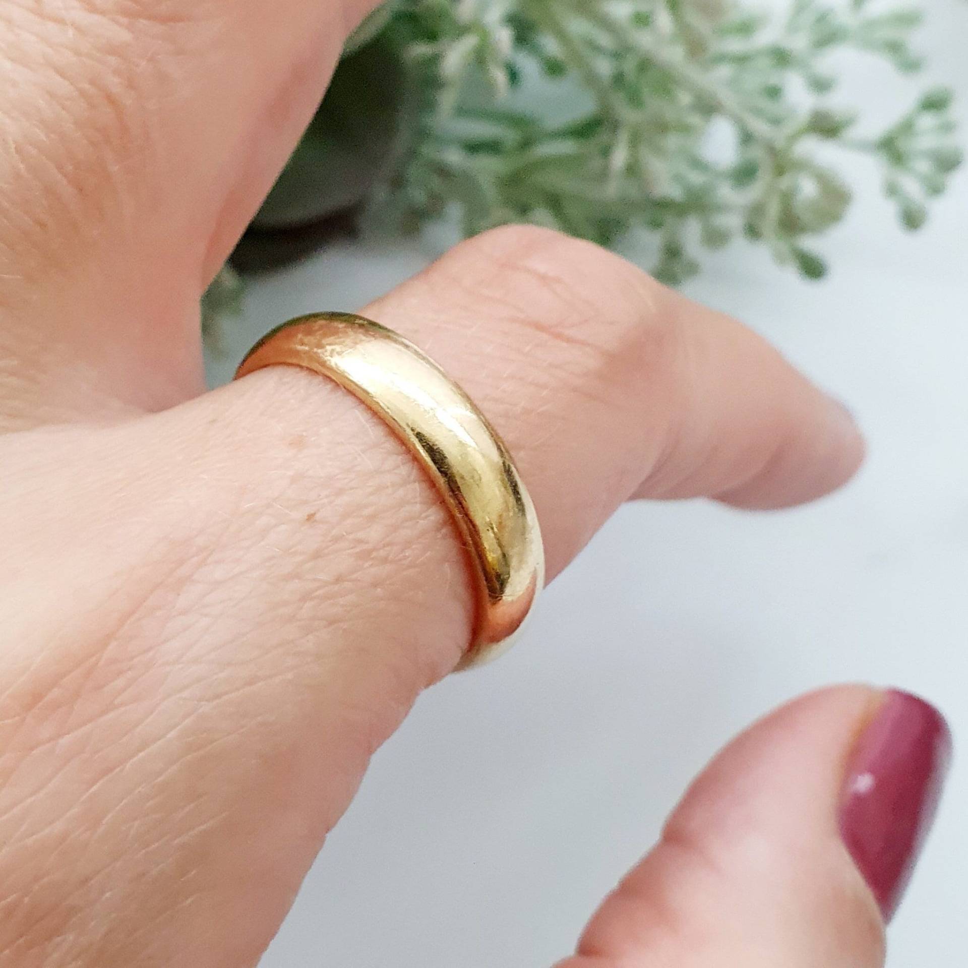 Vintage 18Ct Gold D Form Band Ring. Schwer 8G. Größe W | Eu 63 Freie Größenänderung. Schmuck/Schmuck. Hochzeitsband von SobelleJewellery