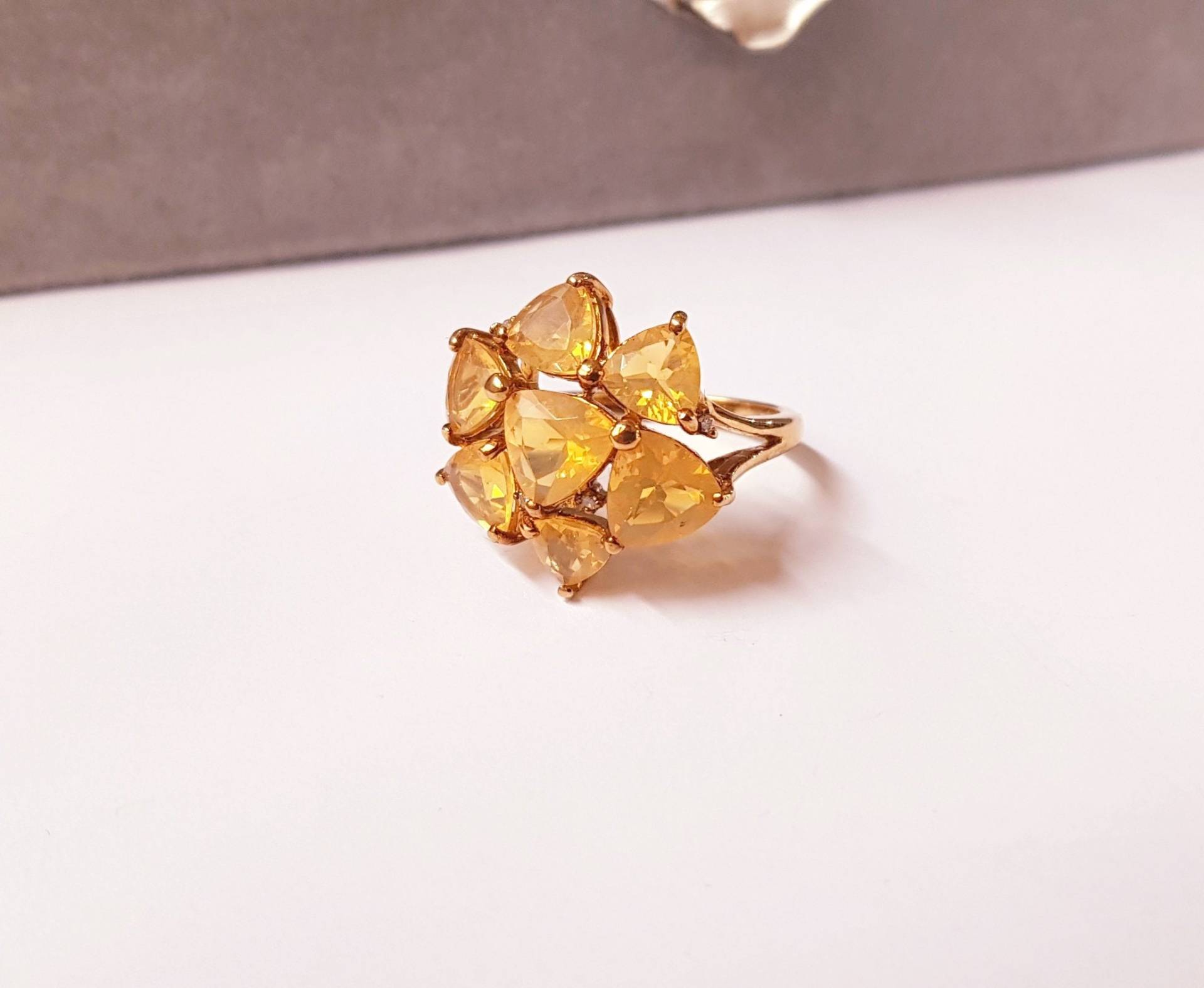 Vintage 9 Karat Gold, Citrin & Diamant Ring. Größe N | 55. Kostenlose Größenanpassung. Schmuck / Vintage 9 Karat Gold, Citrin & Diamant Ring. Größe N | 55. Kostenlose Größenanpassung. Schmuck / von SobelleJewellery