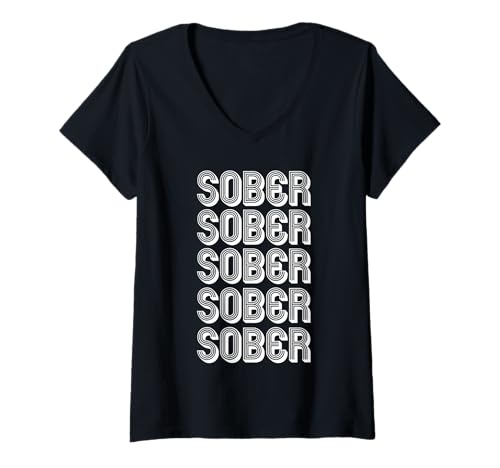 Damen Nüchtern T-Shirt mit V-Ausschnitt Damen Nüchtern T-Shirt mit V-Ausschnitt von Sober Apparel