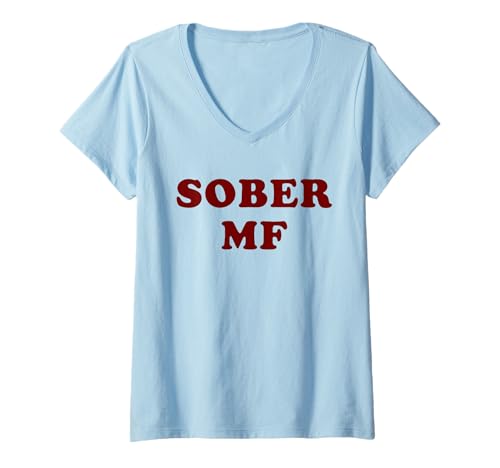 Damen Funny Sober Sobriety Recovery T-Shirt mit V-Ausschnitt von Sober Wear