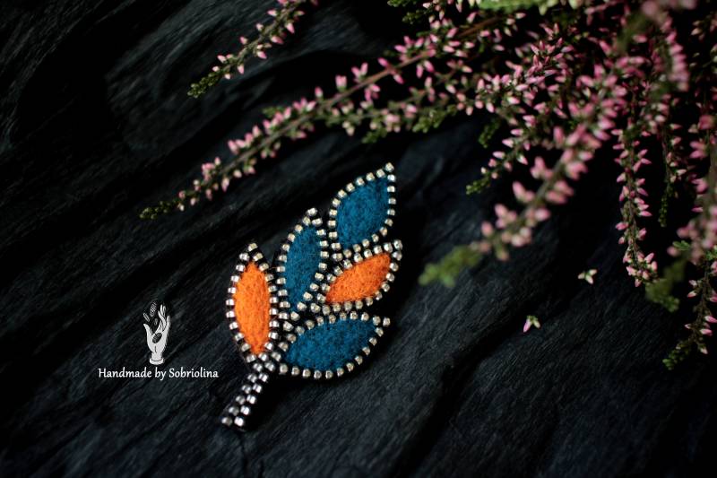 Brosche/Ast Blätter Handgefertigt Stilvolles Accessoire Bestes Geschenk von Sobriolina