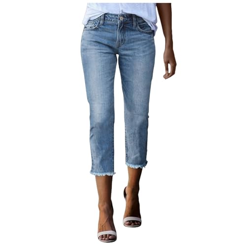 7/8 Jeans Damen,7/8 Jeans Damen mit Taschen High Waist Sommerjeans Denimhose Sommer Stretch Hose Jeanshose Leichte Dreiviertel Stretchjeans Damenjeans, Blau, XL 7/8 Jeans Damen,7/8 Jeans Damen mit Taschen High Waist Sommerjeans Denimhose Sommer Stretch Hose Jeanshose Leichte Dreiviertel Stretchjeans Damenjeans, Blau, XL von Sobzia