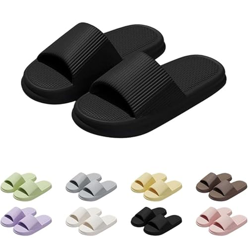 Badeschuhe Damen,Wolkenschuhe Damen Badelatschen Herren Cozislides Original Hausschuhe Badeschuhe Weiche Rutschfeste Hausschlappen Latschen Wolke Sommer Schlappen Badeschlappen (Schwarz,42) von Sobzia