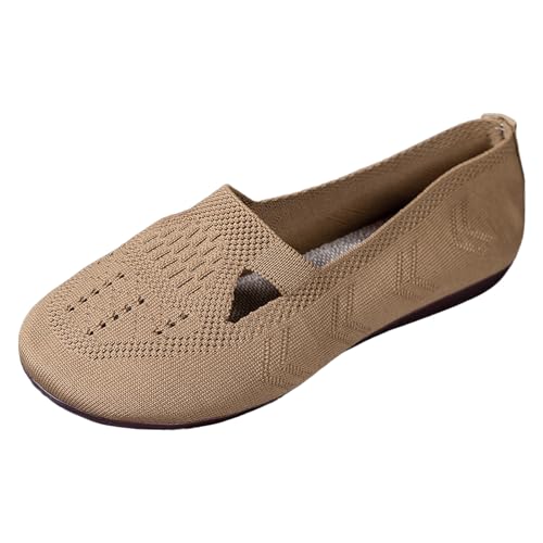 Ballerina Schuhe Damen Weiche, Runde Zehe Mokassins Damen Walking, Bequem Flache Schuhe für Women Elegant Stoffschuhe Bequem Weich Trachtenschuhe Barfußschuhe Flats Schuhe für Frauen von Sobzia