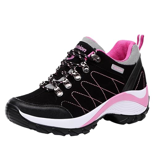 Damen Wanderschuhe,Wanderschuhe Damen Wasserdicht rutschfeste Bergschuhe Outdoor Schuhe Leichte Trekkingschuhe Halbschuhe Breite Füße Turnschuhe Laufschuhe (Schwarz,37) von Sobzia