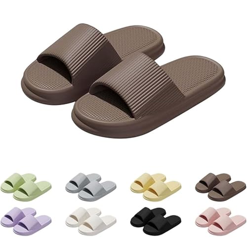 Herren Schlappen,Wolkenschuhe Damen Badelatschen Herren Cozislides Original Hausschuhe Badeschuhe Weiche Rutschfeste Hausschlappen Latschen Wolke Sommer Schlappen Badeschlappen (Braun,44) von Sobzia