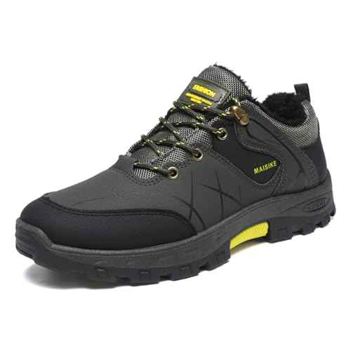 Herren Wanderschuhe Wasserdicht,Wanderschuhe Herren Wasserdicht Breite Füße Outdoor Schuhe Bergschuhe Leichte Trekkingschuhe Sportschuhe rutschfeste Sneaker für Camping, Wandern (Grün,42) von Sobzia