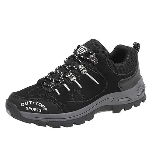 Herren Wanderschuhe Wasserdicht,Wanderschuhe Herren Wasserdicht rutschfeste Outdoor Schuhe Bergschuhe Leichte Sportschuhe Trekkingschuhe Breite Füße Sneaker für Camping, Wandern (Schwarz,42) von Sobzia