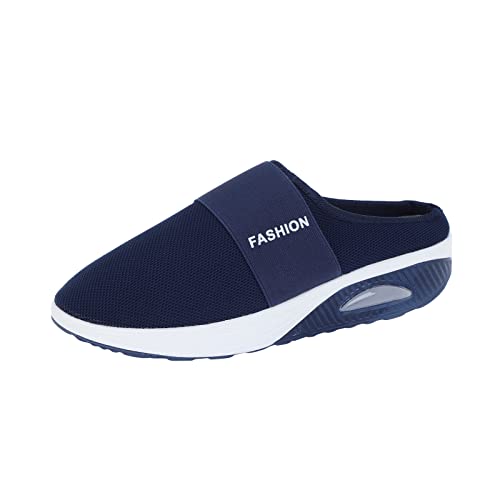 Sobzia Damen Orthopädische Hausschuhe - Diabetiker Schuhe, Fersensporn Hausschuhe, Clogs & Pantoletten - Luftpolstersohle, Mesh-Material, Slip-on, Weite H, 41 EU, Dark Blue von Sobzia