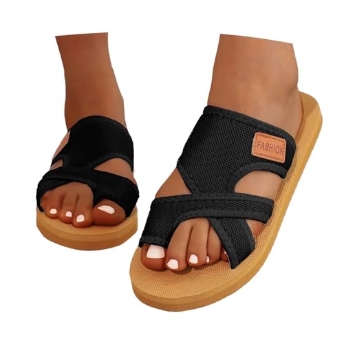 Orthopädische Sandalen Damen,Pantoletten Damen,Hallux Valgus Schuhe Weite H Bequem Strandsandalen Pantoletten Sommer Breite Füße Hausschuhe Schlappen Elegant Leichte Freizeitschuhe Sommerschuhe von Sobzia