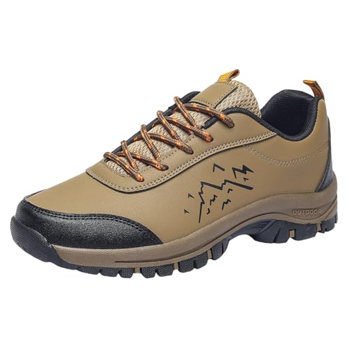 Schuhe Wasserdicht,Wanderschuhe Herren Wasserdicht Breite Füße Bergschuhe Outdoor Schuhe rutschfeste Trekkingschuhe Sportschuhe Leichte Sneaker für Camping, Wandern (Braun,42) von Sobzia