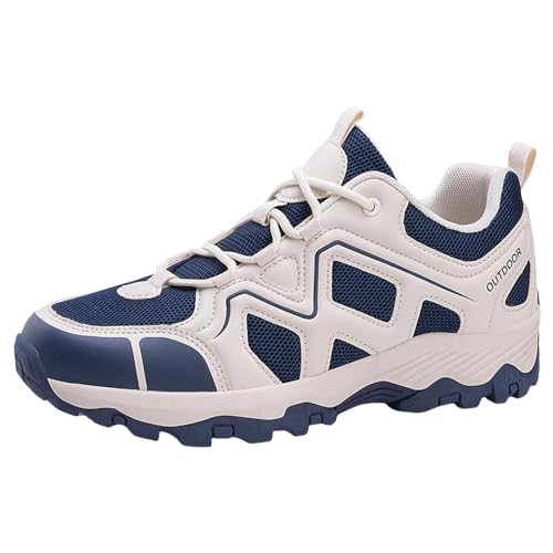 Schuhe Wasserdicht,Wanderschuhe Herren Wasserdicht rutschfeste Sportschuhe Trekkingschuhe Leichte Outdoor Schuhe Bergschuhe Breite Füße Sneaker für Camping, Wandern (Blau,43) von Sobzia