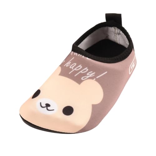 Sobzia Aquaschuhe Kinder,Badeschuhe Kinder Jungen Mädchen Wasserschuhe Strandschuhe Surf Atmungsaktiv Schwimmschuhe Aquaschuhe Schnell Trocknend rutschfeste Barfussschuhe Neoprenschuhe (Khaki,28) von Sobzia