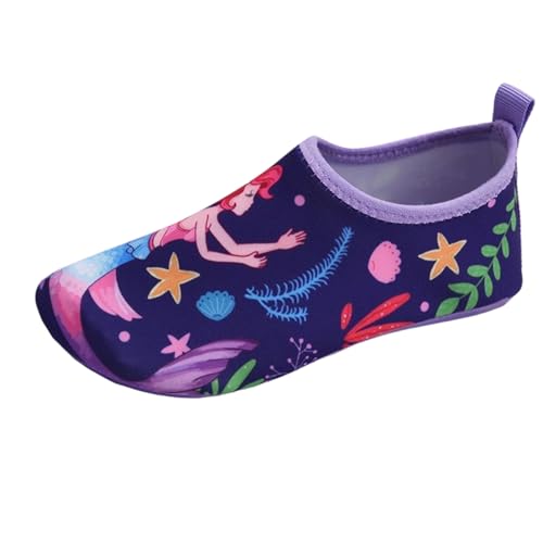 Sobzia Aquaschuhe Kinder,Badeschuhe Kinder Jungen Mädchen Wasserschuhe Strandschuhe Surf Atmungsaktiv Schwimmschuhe Aquaschuhe Schnell Trocknend rutschfeste Barfussschuhe Neoprenschuhe (Violett,31) von Sobzia