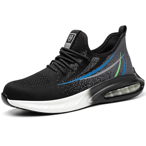 Sobzia Arbeitsschuhe Herren,Arbeitsschuhe Herren Damen mit Stahlkappe Leicht Arbeitsturnschuhe rutschfest Sportliche Stahlkappenschuhe Atmungsaktiv Sicherheitsschuhe (Grau,39) von Sobzia