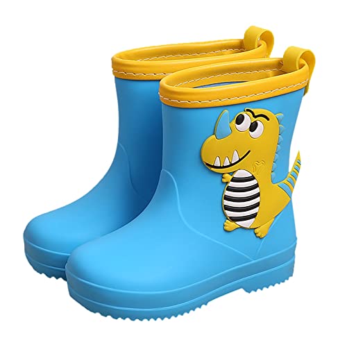 Sobzia Gummistiefel Kinder,Gummistiefel Kinder Jungen Mädchen Leichte Rutschfeste Regenschuhe Cartoon Dino Wasserdicht Regenstiefel Atmungsaktiv Halbhohe Regen Stiefel (Blau,16) von Sobzia