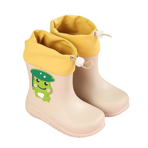 Sobzia Gummistiefel Kinder,Gummistiefel Kinder Jungen Mädchen Leichte Rutschfeste Regenschuhe Cartoon Dino Wasserdicht Regenstiefel Atmungsaktiv Halbhohe Regen Stiefel (Khaki,17) von Sobzia