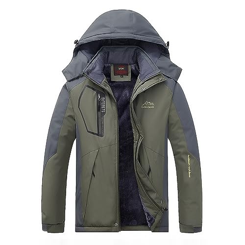 Sobzia Herren-Jacken,Skijacke Herren 3 in 1 Wasserdicht Reduziert Schwarz Snowboardjacke Herrenjacke Warme Winterjacke Winter Jacke 4xl Arbeitsjacke Wanderjacke von Sobzia